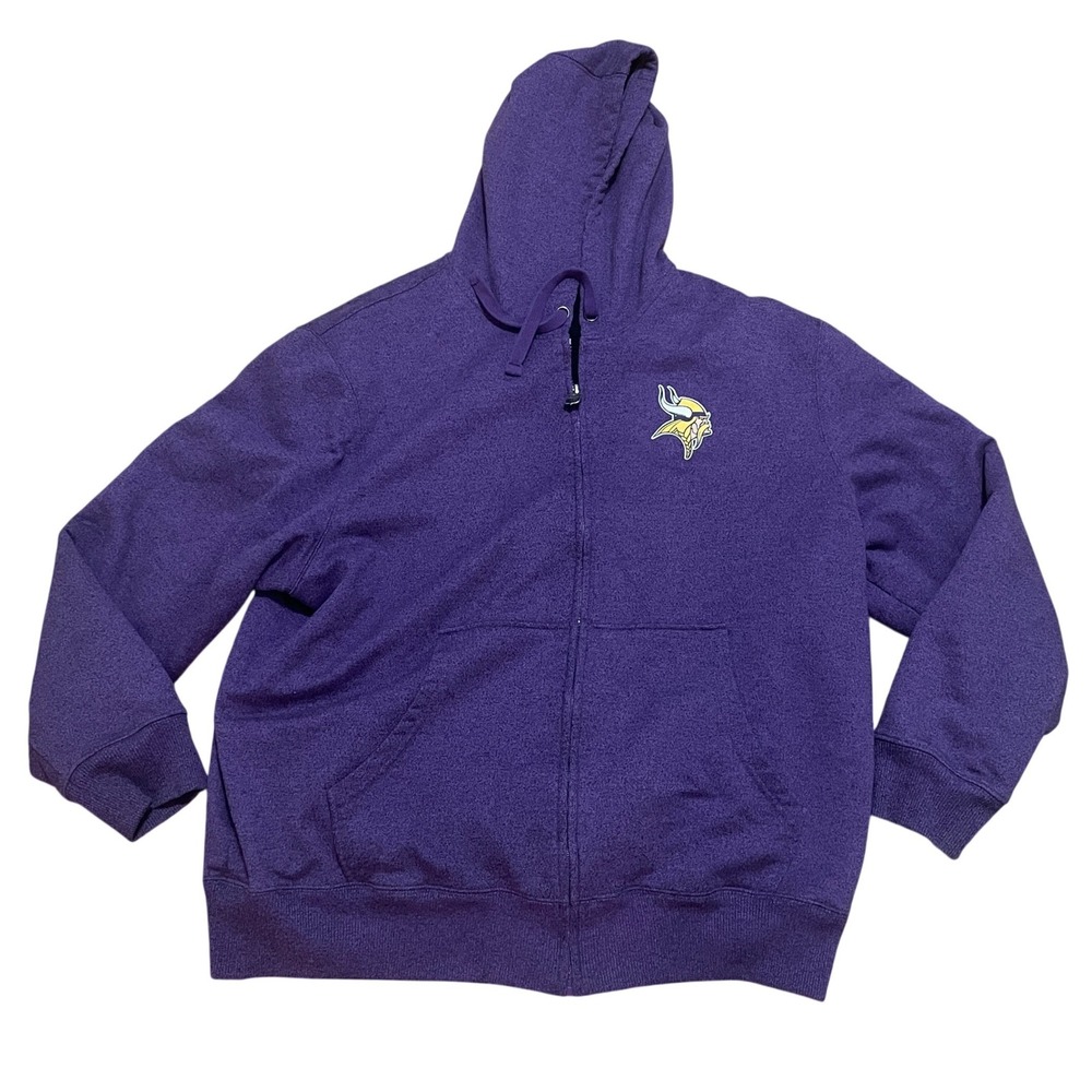 NFL‎ Pro Line Minnesota Vikings Purple Sherpa Lined Full Zip Hoodie Mens 2XL
